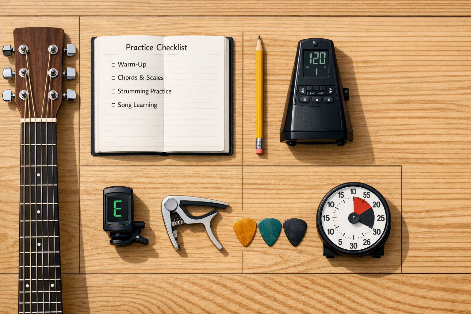 Beginner Guitar Practice Checklist: Daily Essentials